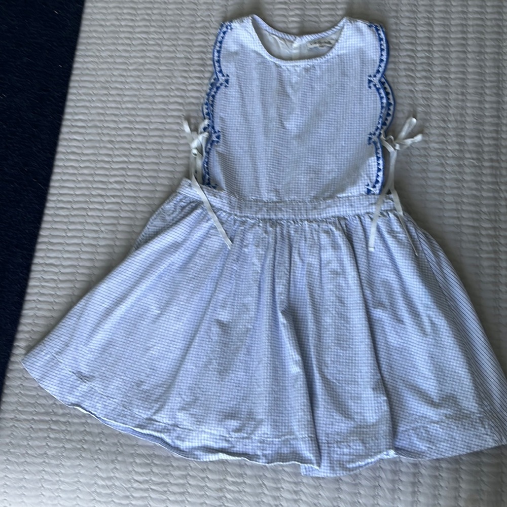 Girls checkered dress light blue Nellystella size 8/10